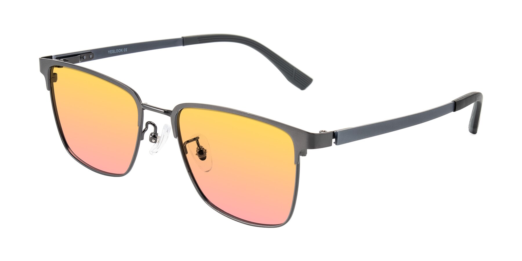 Angle of Rosita in Gunmetal with Yellow / Pink Gradient Lenses