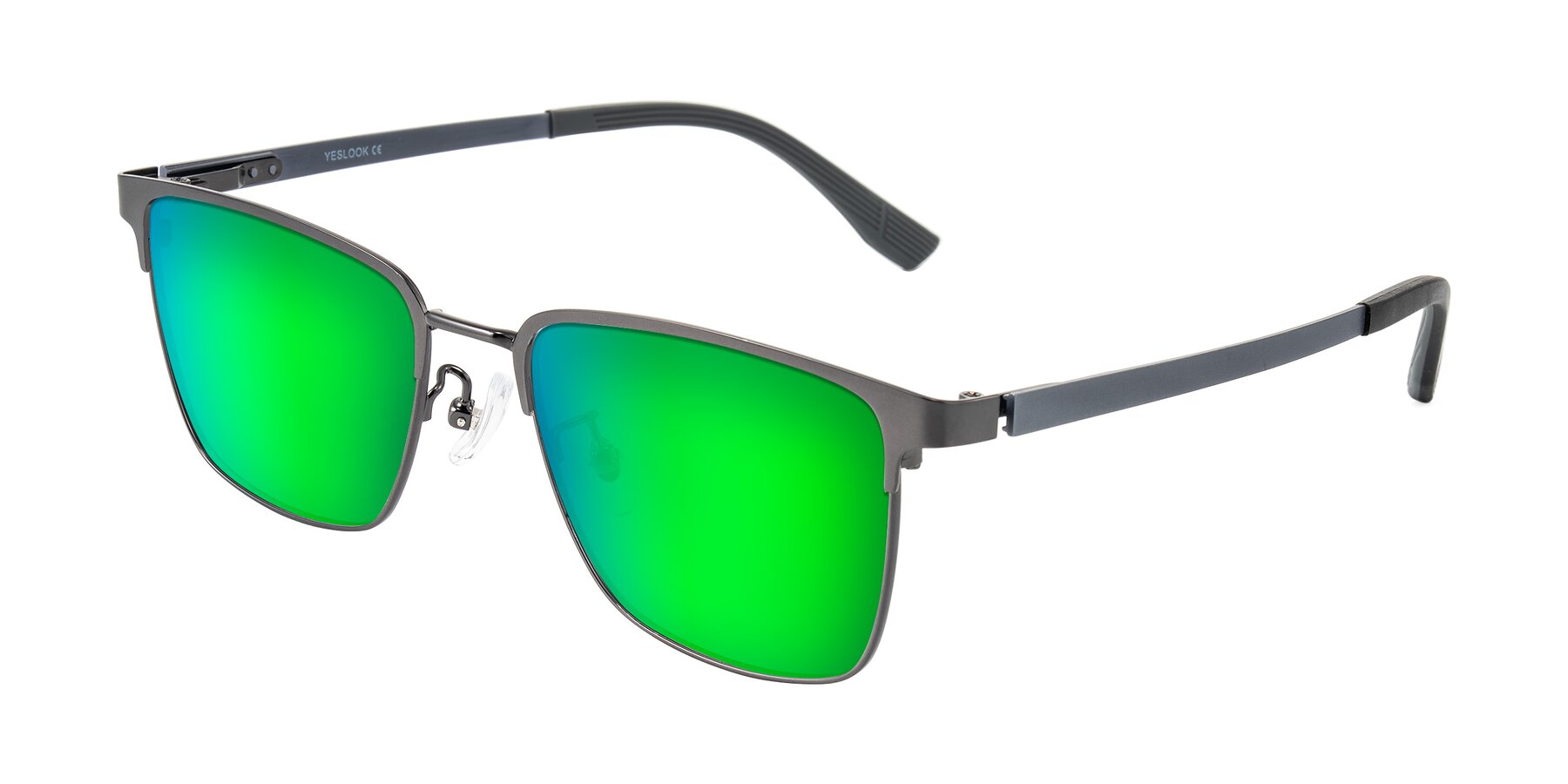 Angle of Rosita in Gunmetal with Green Mirrored Lenses