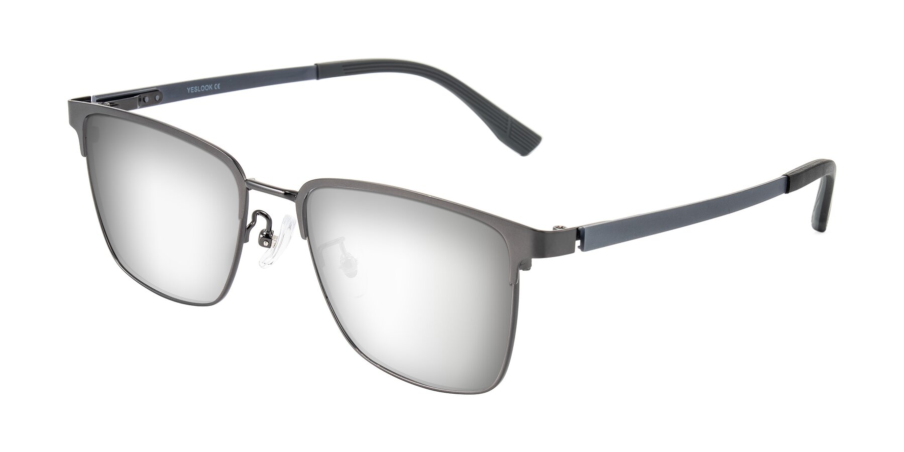 Angle of Rosita in Gunmetal with Silver Mirrored Lenses