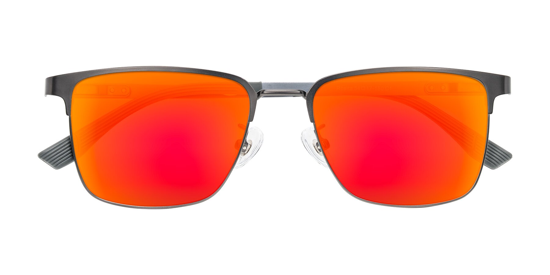 Folded Front of Rosita in Gunmetal with Red Gold Mirrored Lenses