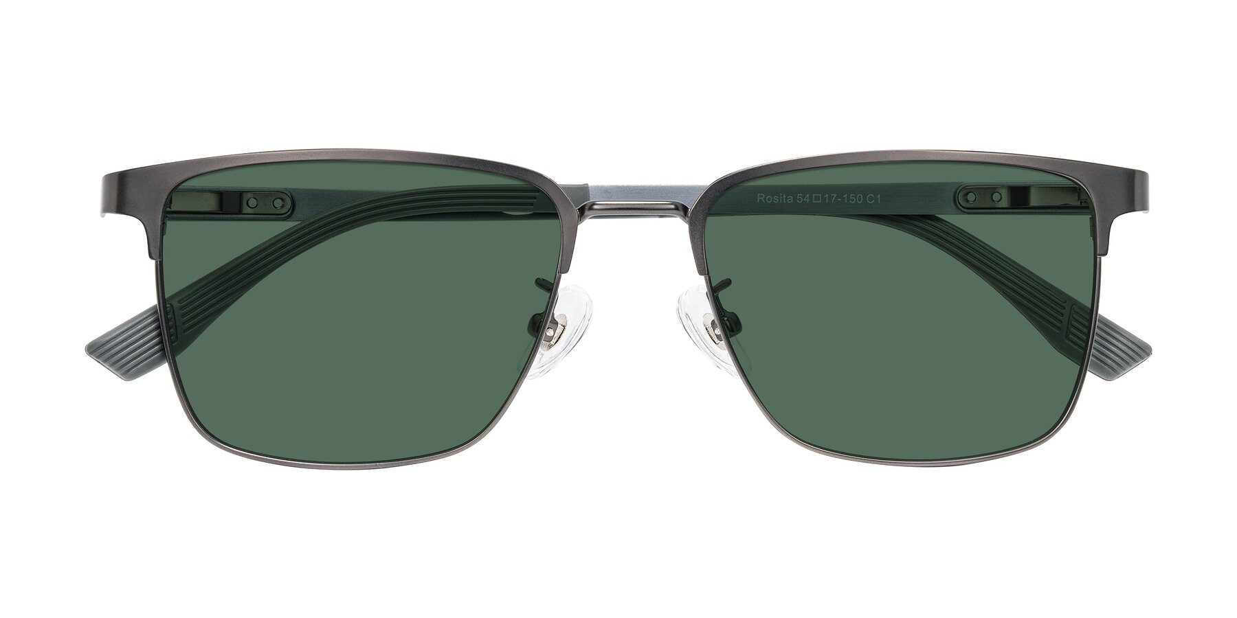 Folded Front of Rosita in Gunmetal with Green Polarized Lenses