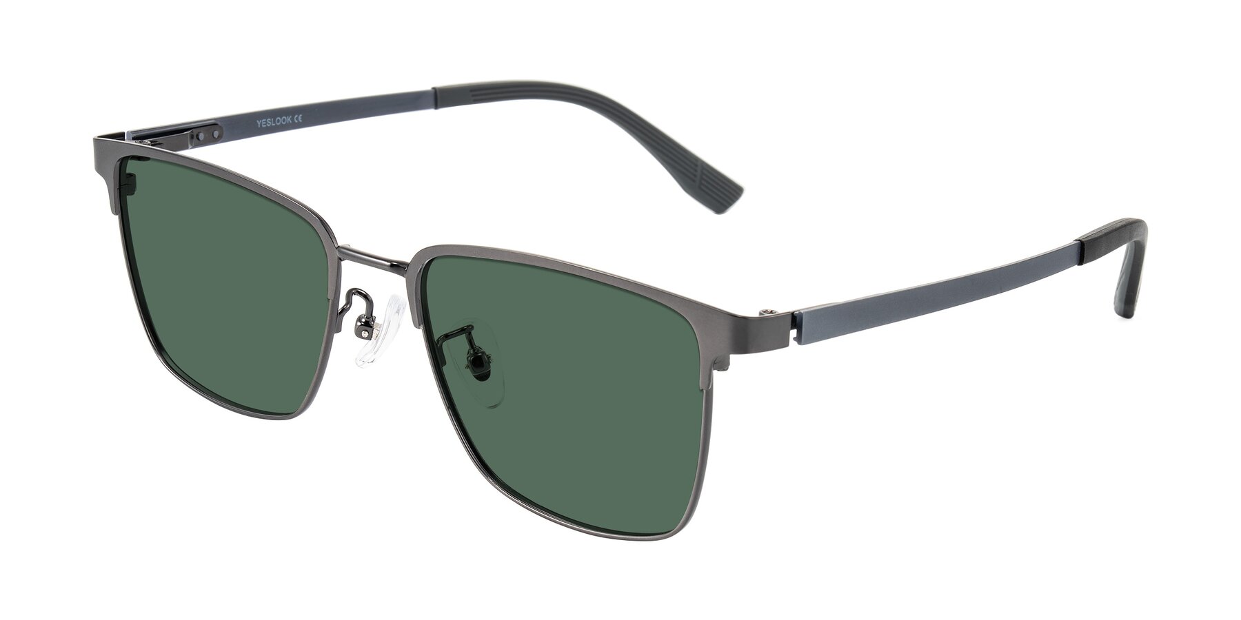 Angle of Rosita in Gunmetal with Green Polarized Lenses