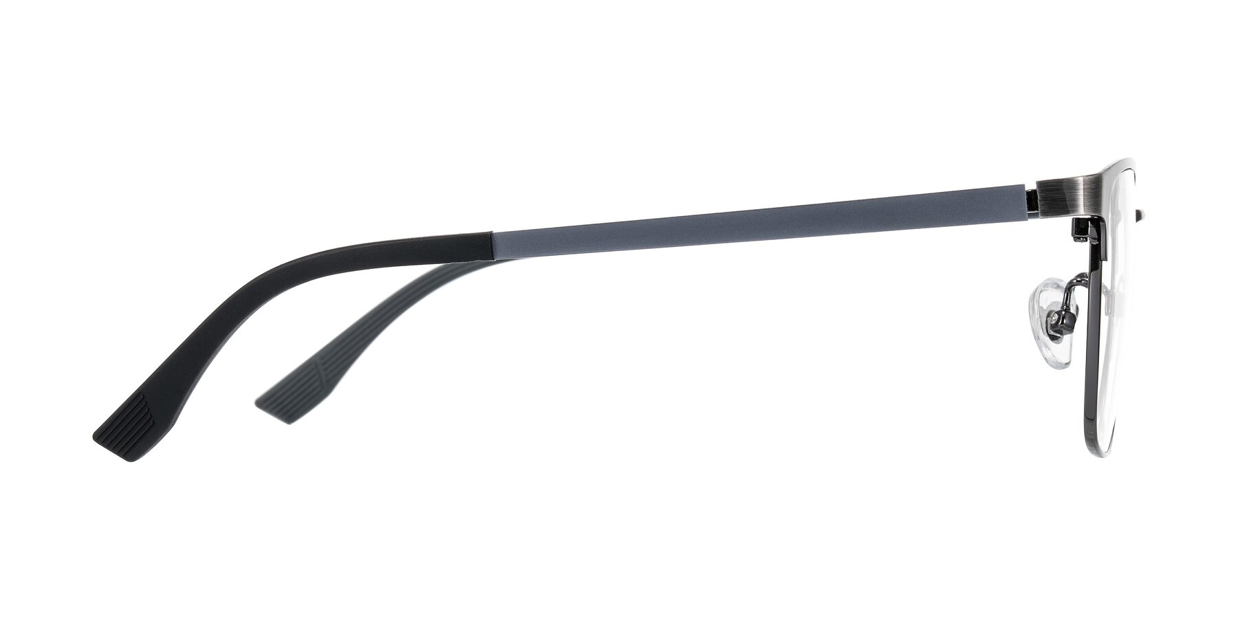 Side of Rosita in Brushed Silver with Clear Eyeglass Lenses