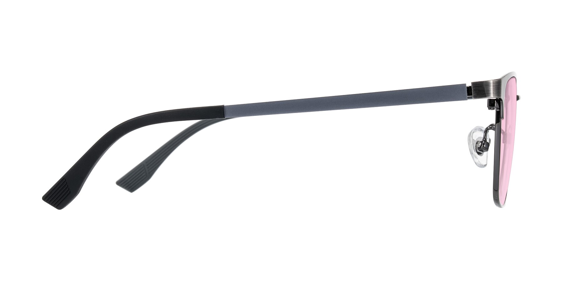 Side of Rosita in Brushed Silver with Light Pink Tinted Lenses