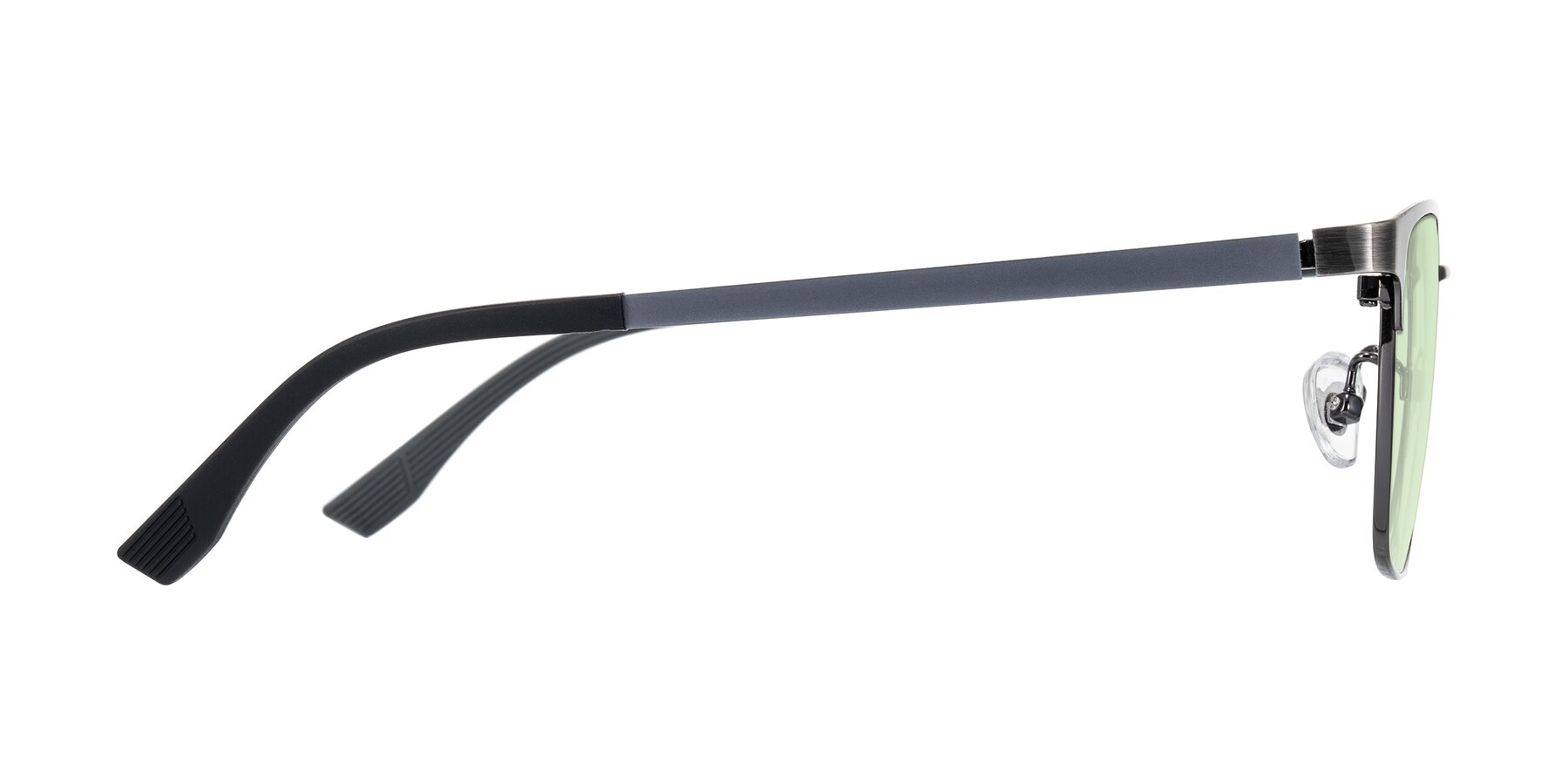 Side of Rosita in Brushed Silver with Light Green Tinted Lenses