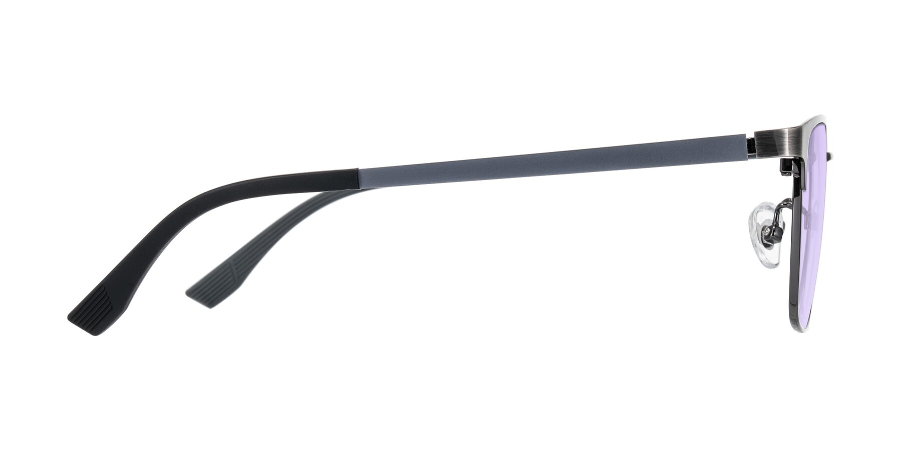 Side of Rosita in Brushed Silver with Light Purple Tinted Lenses