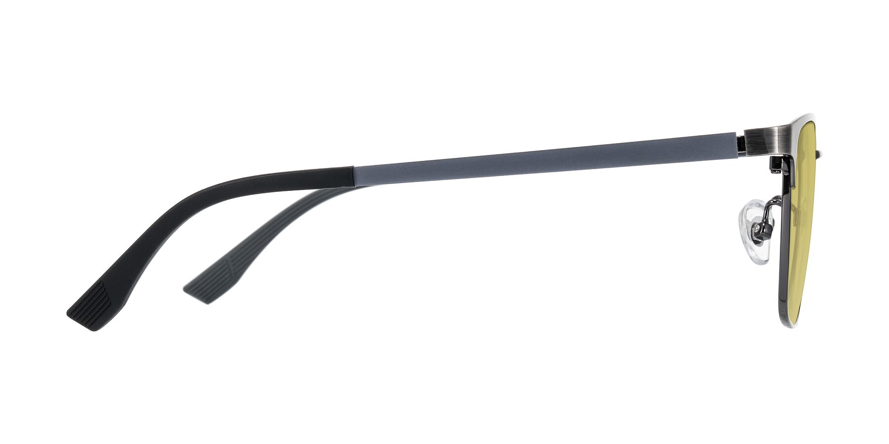 Side of Rosita in Brushed Silver with Medium Champagne Tinted Lenses