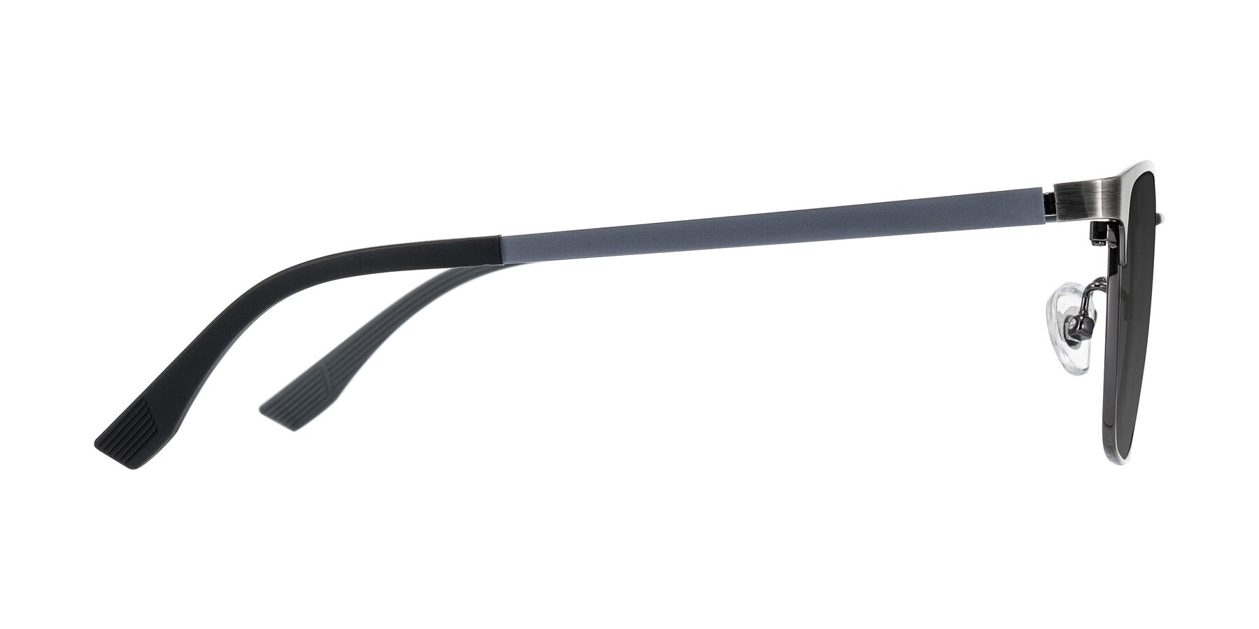 Side of Rosita in Brushed Silver with Gray Tinted Lenses