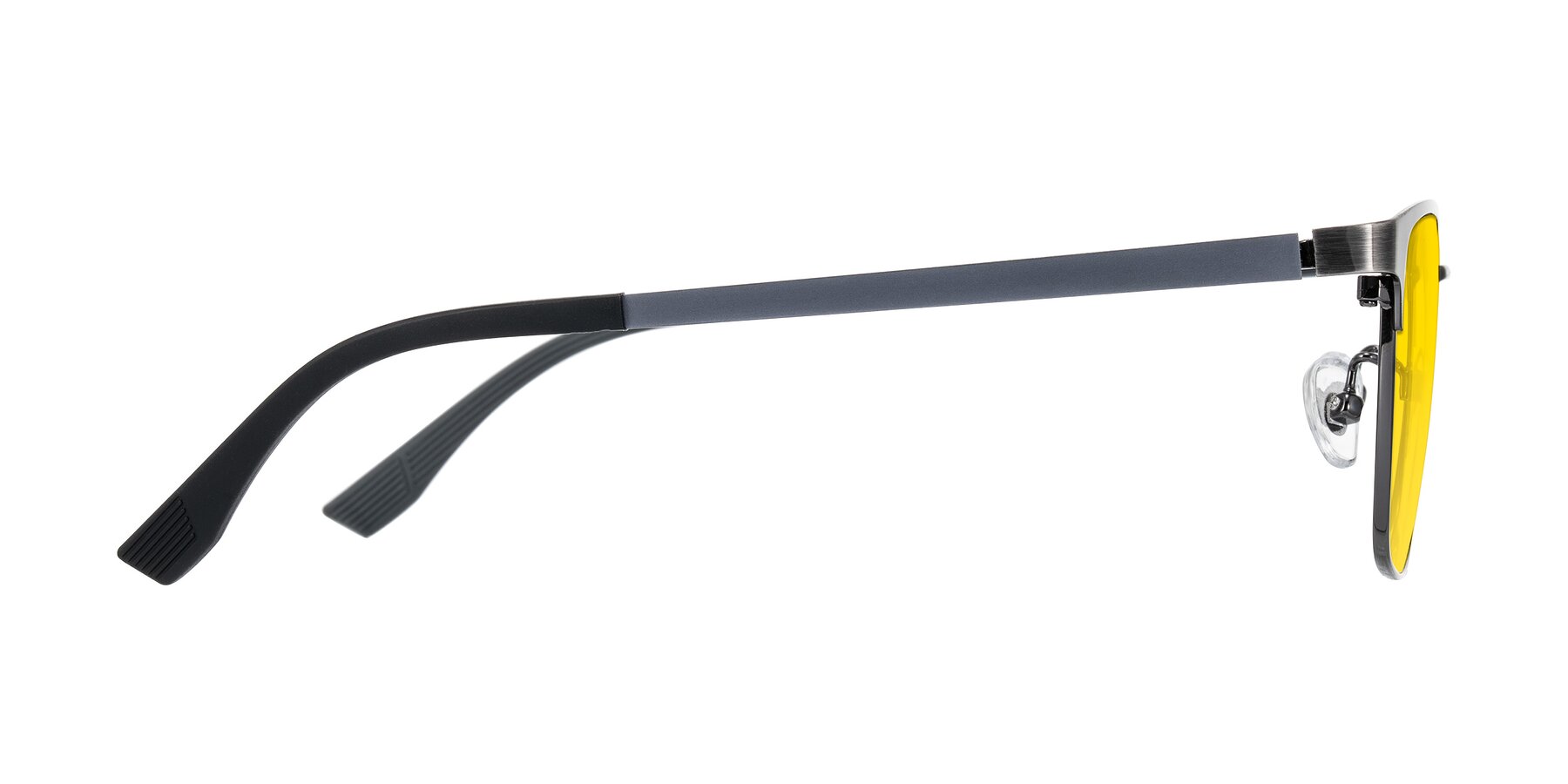 Side of Rosita in Brushed Silver with Yellow Tinted Lenses
