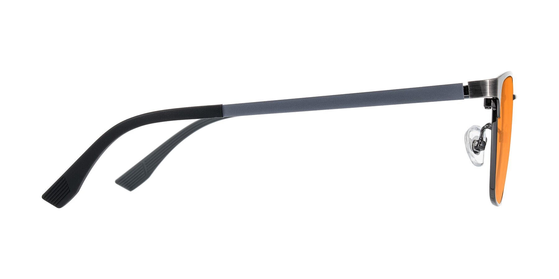 Side of Rosita in Brushed Silver with Orange Tinted Lenses