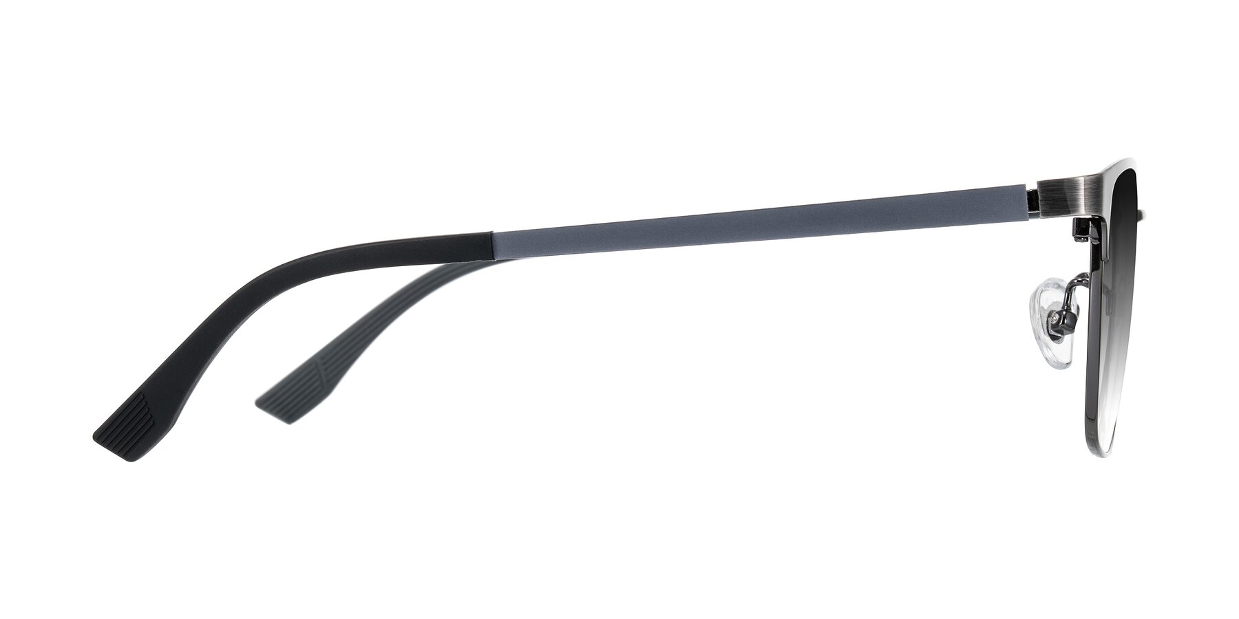 Side of Rosita in Brushed Silver with Gray Gradient Lenses