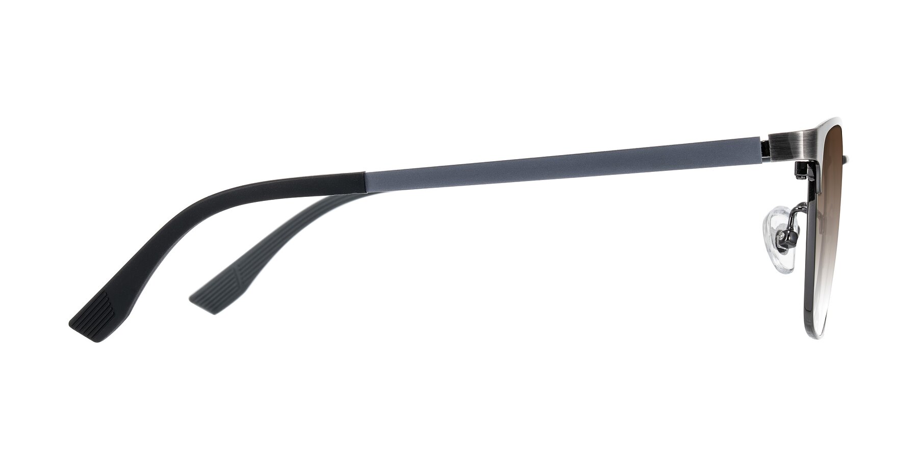 Side of Rosita in Brushed Silver with Brown Gradient Lenses