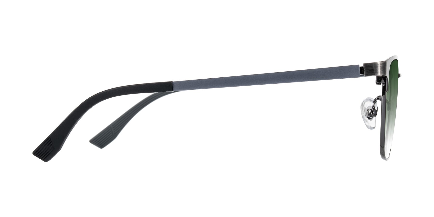 Side of Rosita in Brushed Silver with Green Gradient Lenses