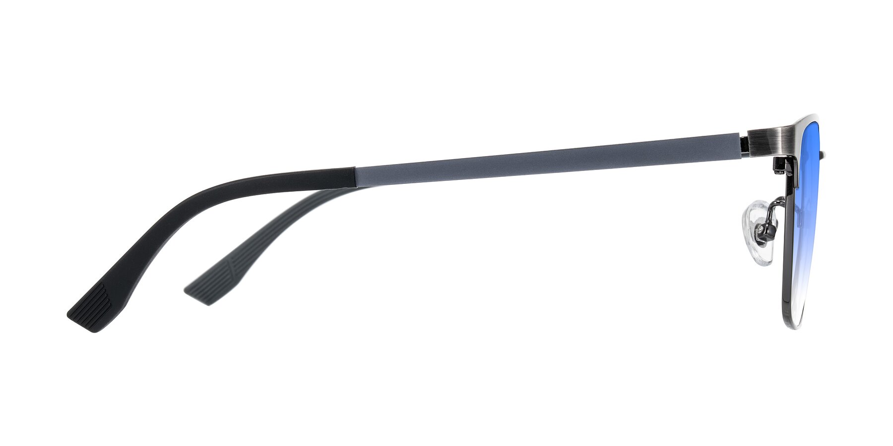 Side of Rosita in Brushed Silver with Blue Gradient Lenses