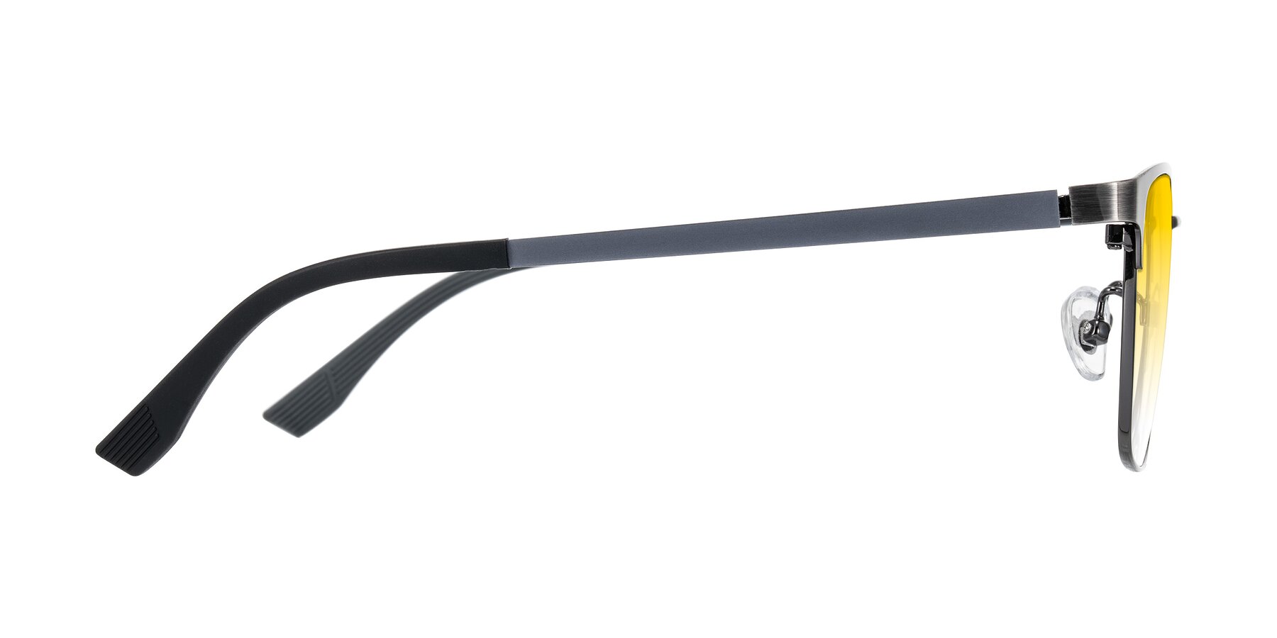 Side of Rosita in Brushed Silver with Yellow Gradient Lenses