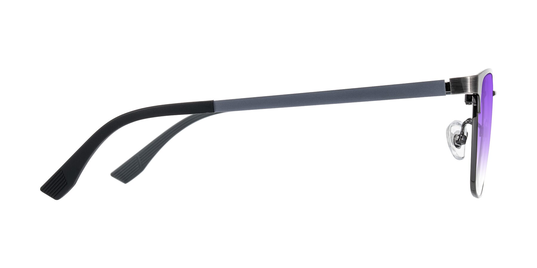 Side of Rosita in Brushed Silver with Purple Gradient Lenses