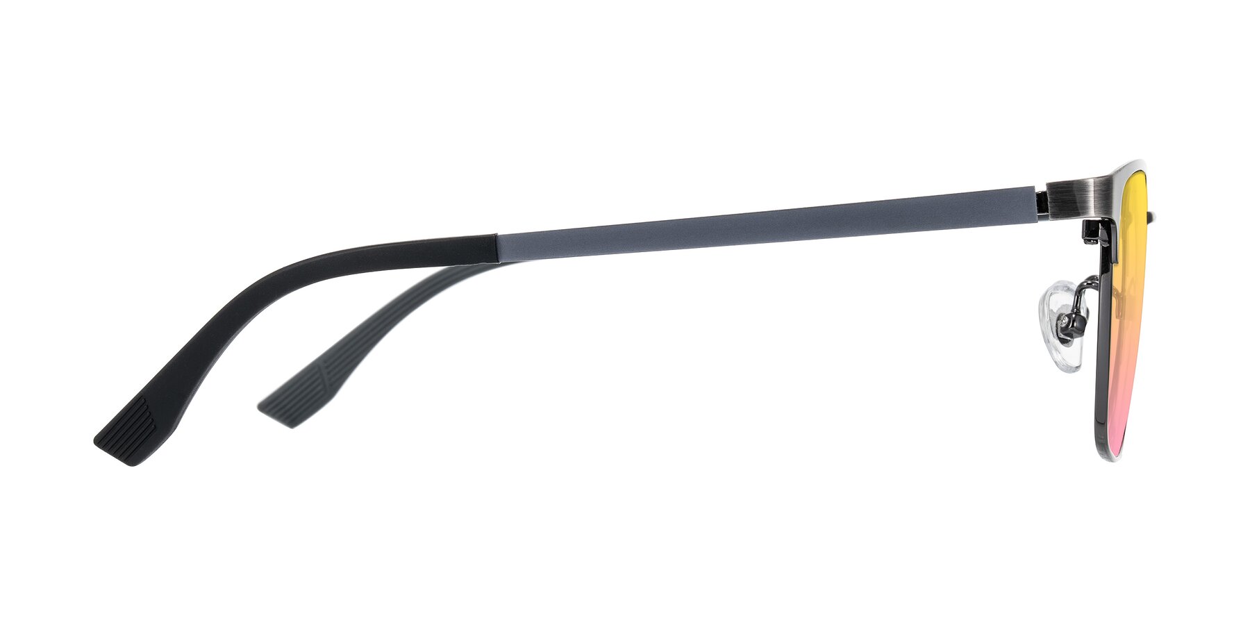 Side of Rosita in Brushed Silver with Yellow / Pink Gradient Lenses