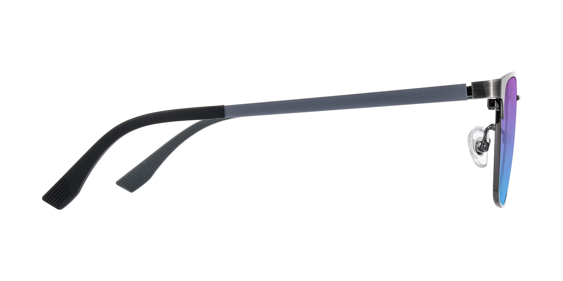 Side of Rosita in Brushed Silver with Purple / Blue Gradient Lenses