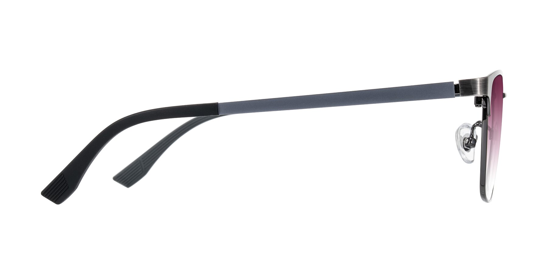 Side of Rosita in Brushed Silver with Wine Gradient Lenses