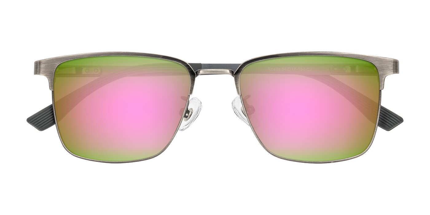Rosita - Brushed Silver Flash Mirrored Sunglasses