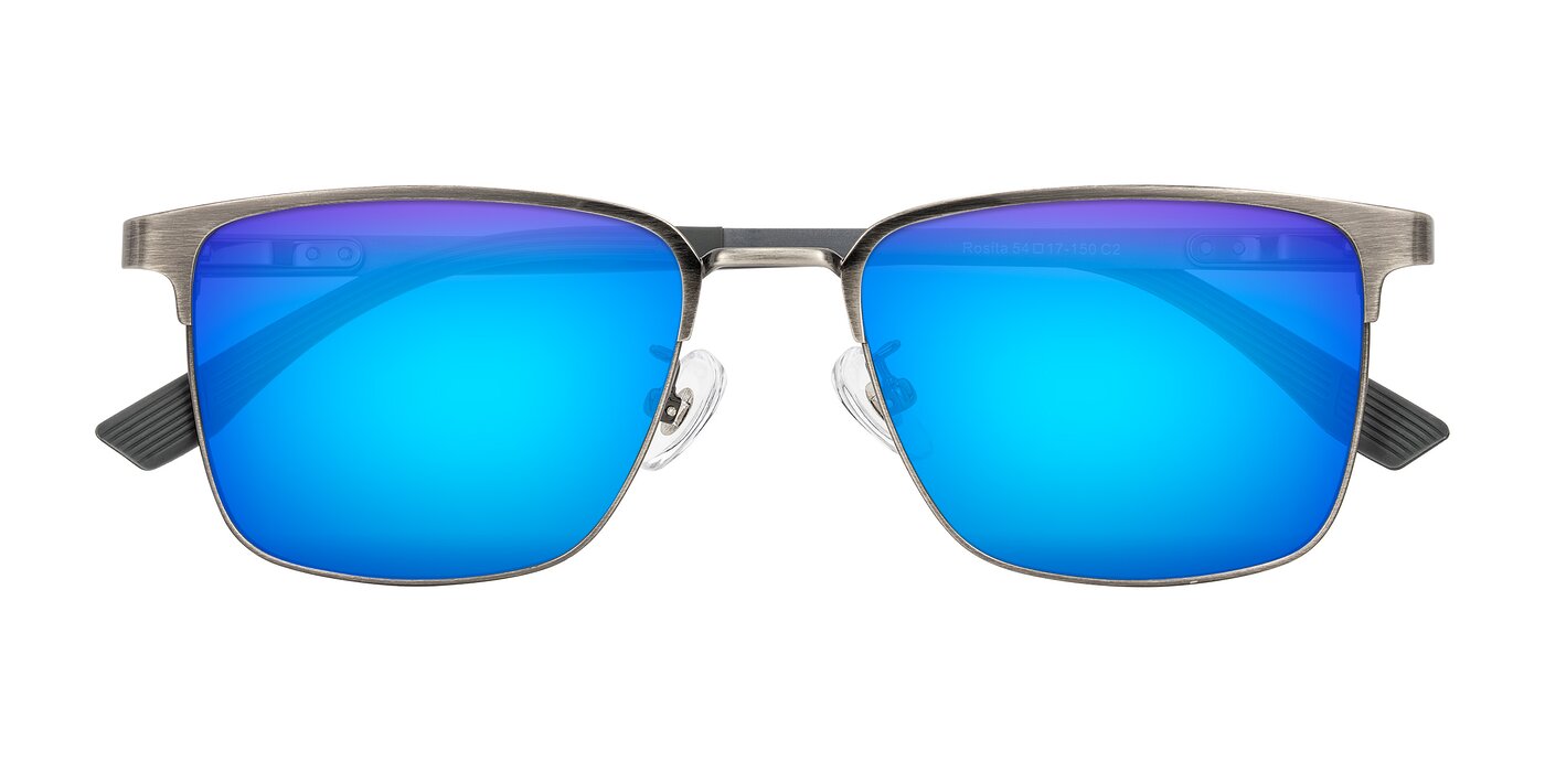 Rosita - Brushed Silver Flash Mirrored Sunglasses