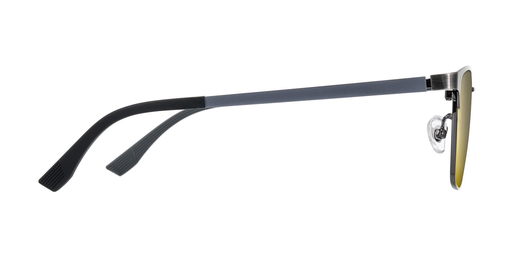 Side of Rosita in Brushed Silver with Gold Mirrored Lenses