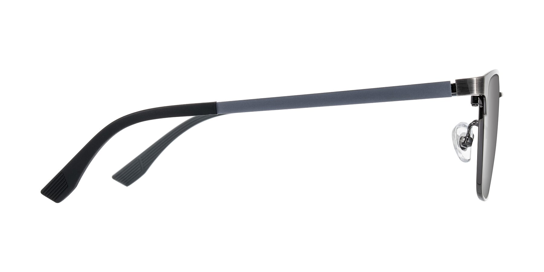 Side of Rosita in Brushed Silver with Silver Mirrored Lenses