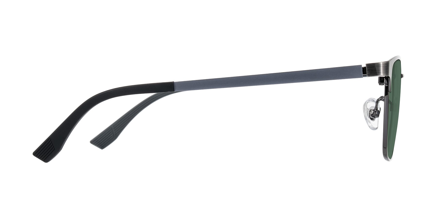 Side of Rosita in Brushed Silver with Green Polarized Lenses