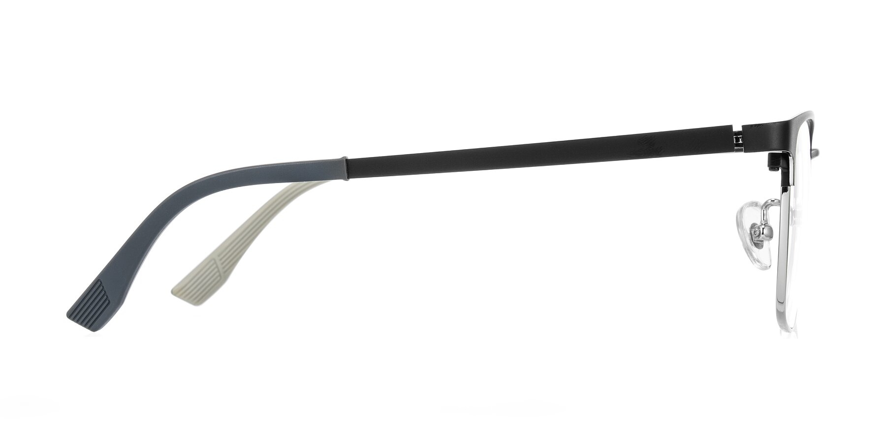 Side of Rosita in Black/Silver with Clear Eyeglass Lenses