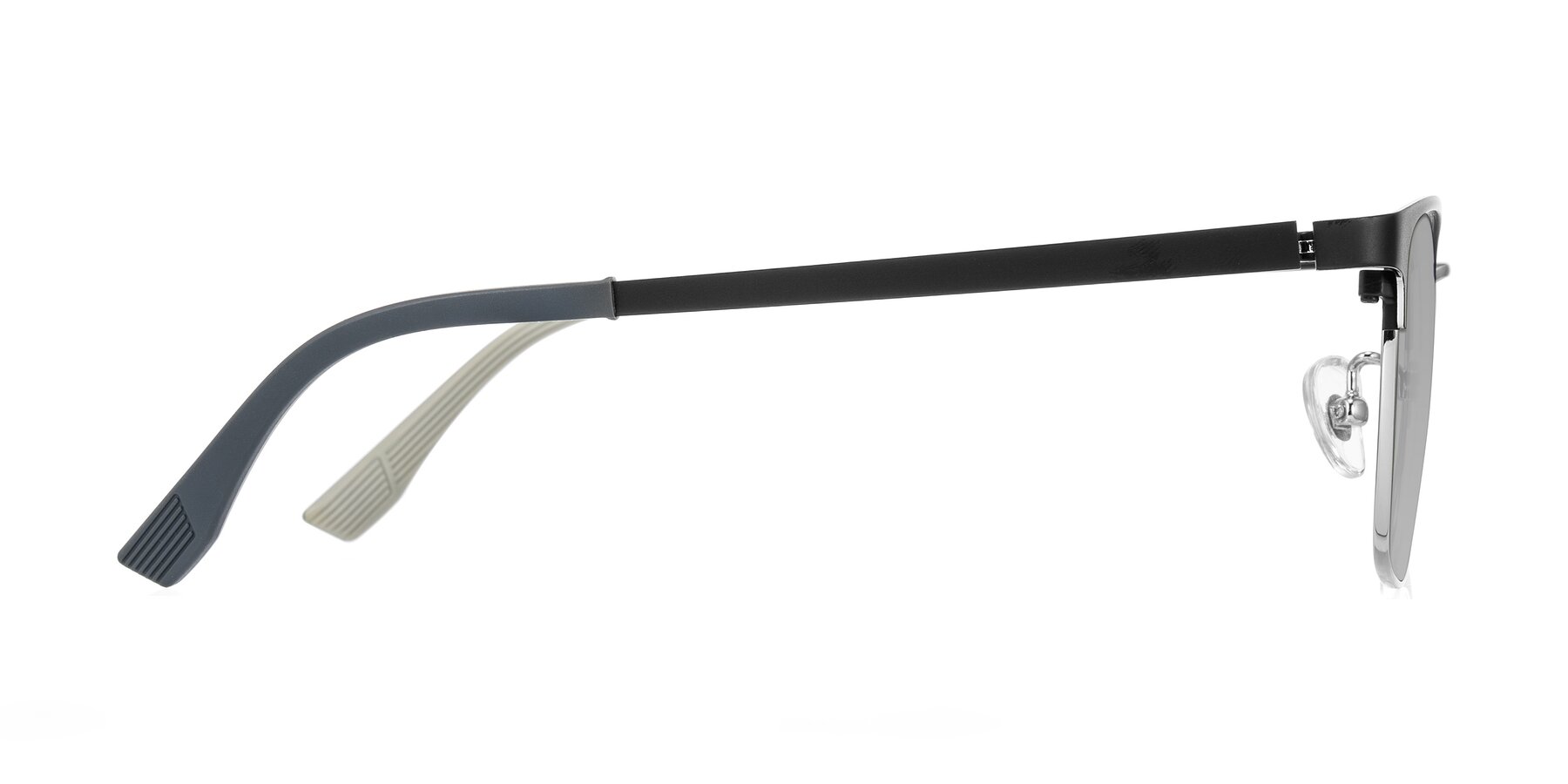 Side of Rosita in Black/Silver with Light Gray Tinted Lenses