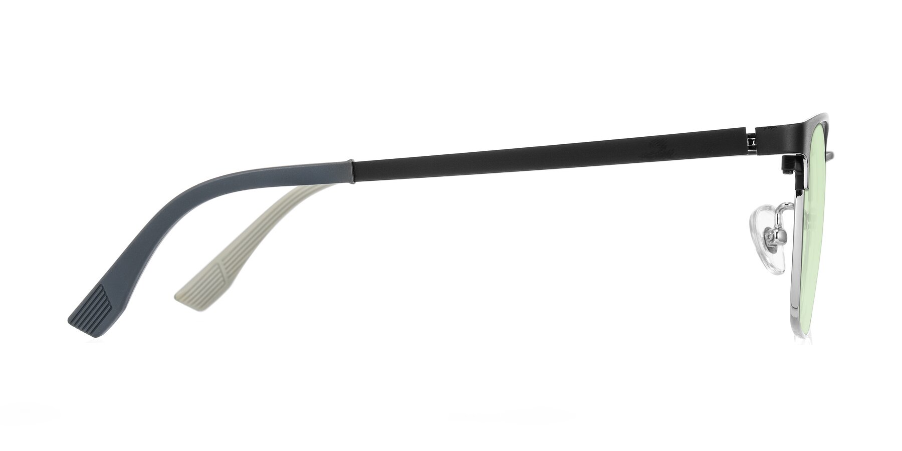 Side of Rosita in Black/Silver with Light Green Tinted Lenses