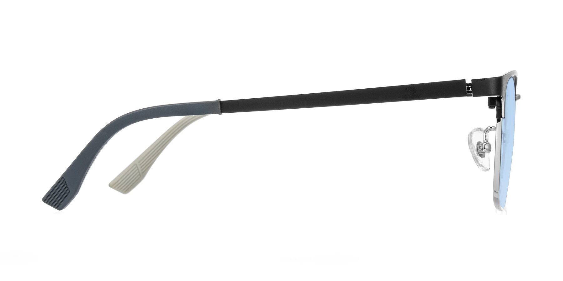Side of Rosita in Black/Silver with Light Blue Tinted Lenses
