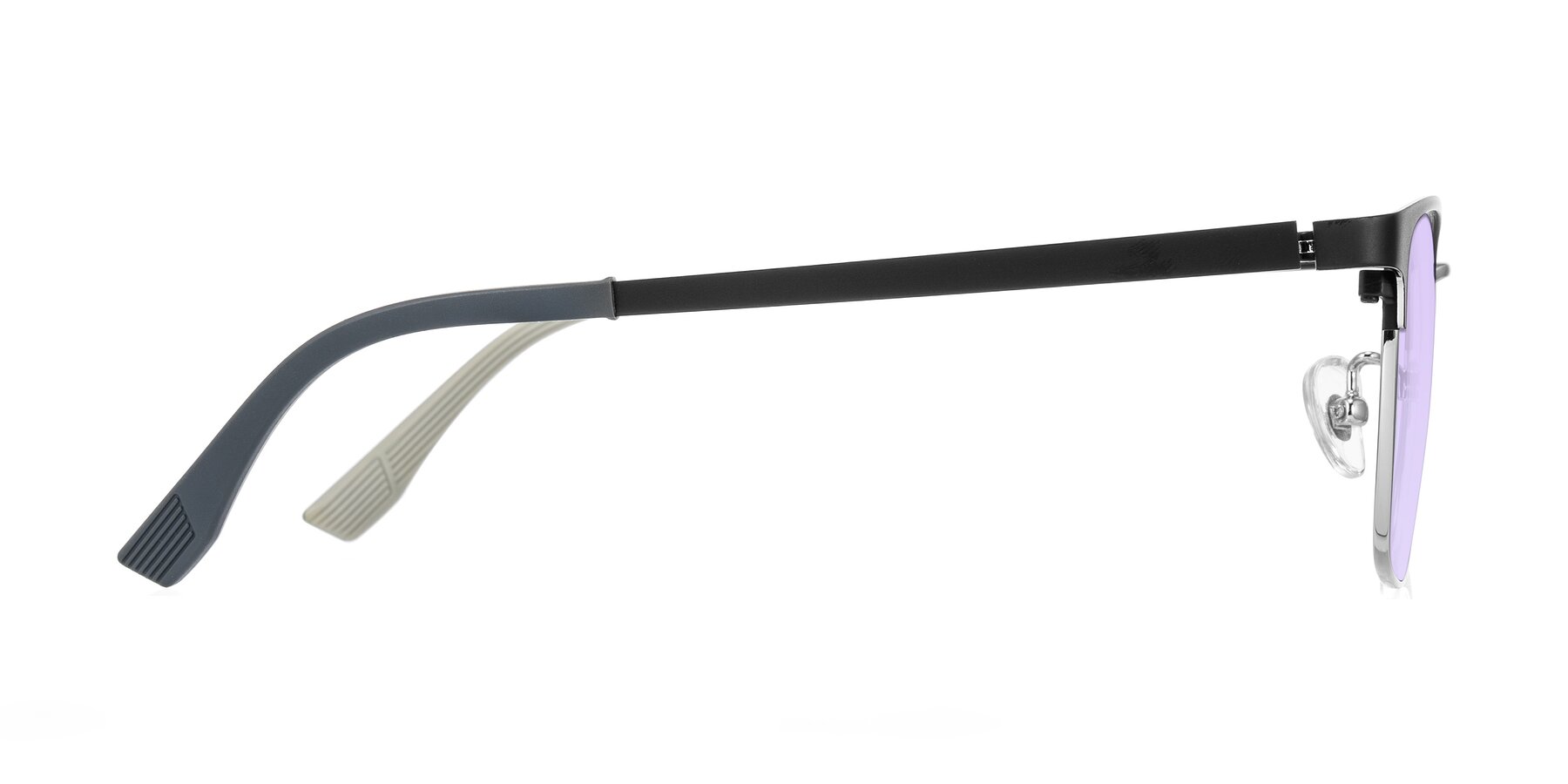Side of Rosita in Black/Silver with Light Purple Tinted Lenses