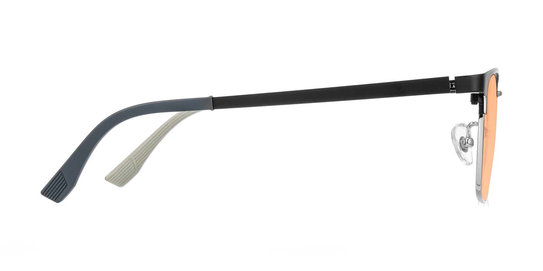 Side of Rosita in Black/Silver with Light Orange Tinted Lenses
