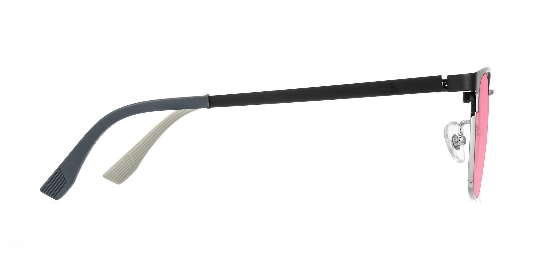Side of Rosita in Black/Silver with Pink Tinted Lenses