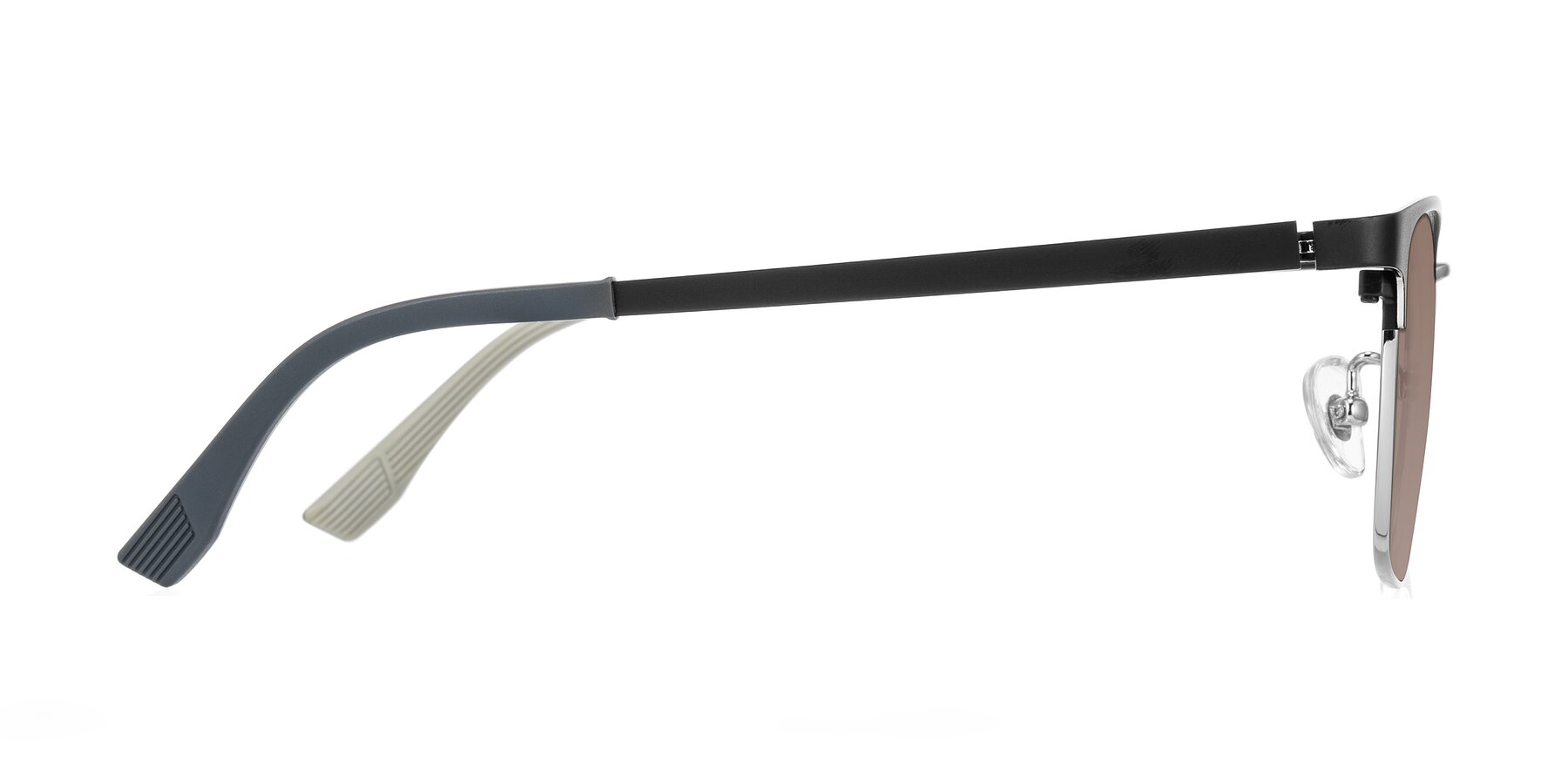 Side of Rosita in Black/Silver with Medium Brown Tinted Lenses