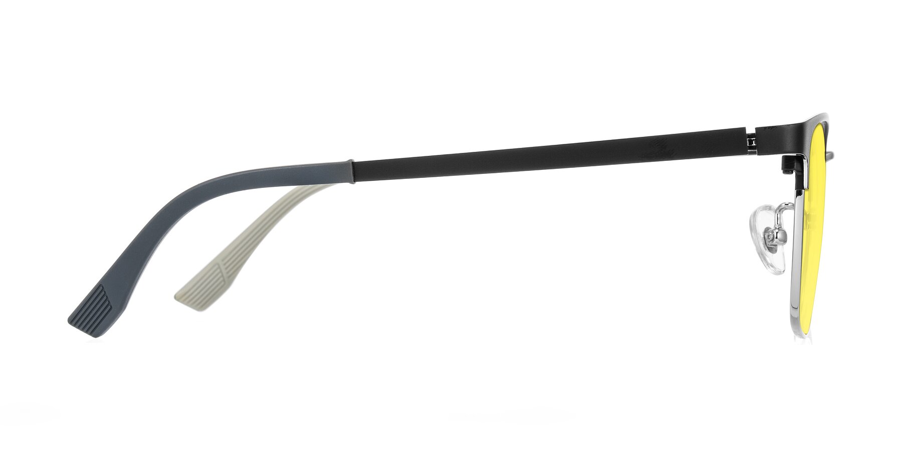 Side of Rosita in Black/Silver with Medium Yellow Tinted Lenses
