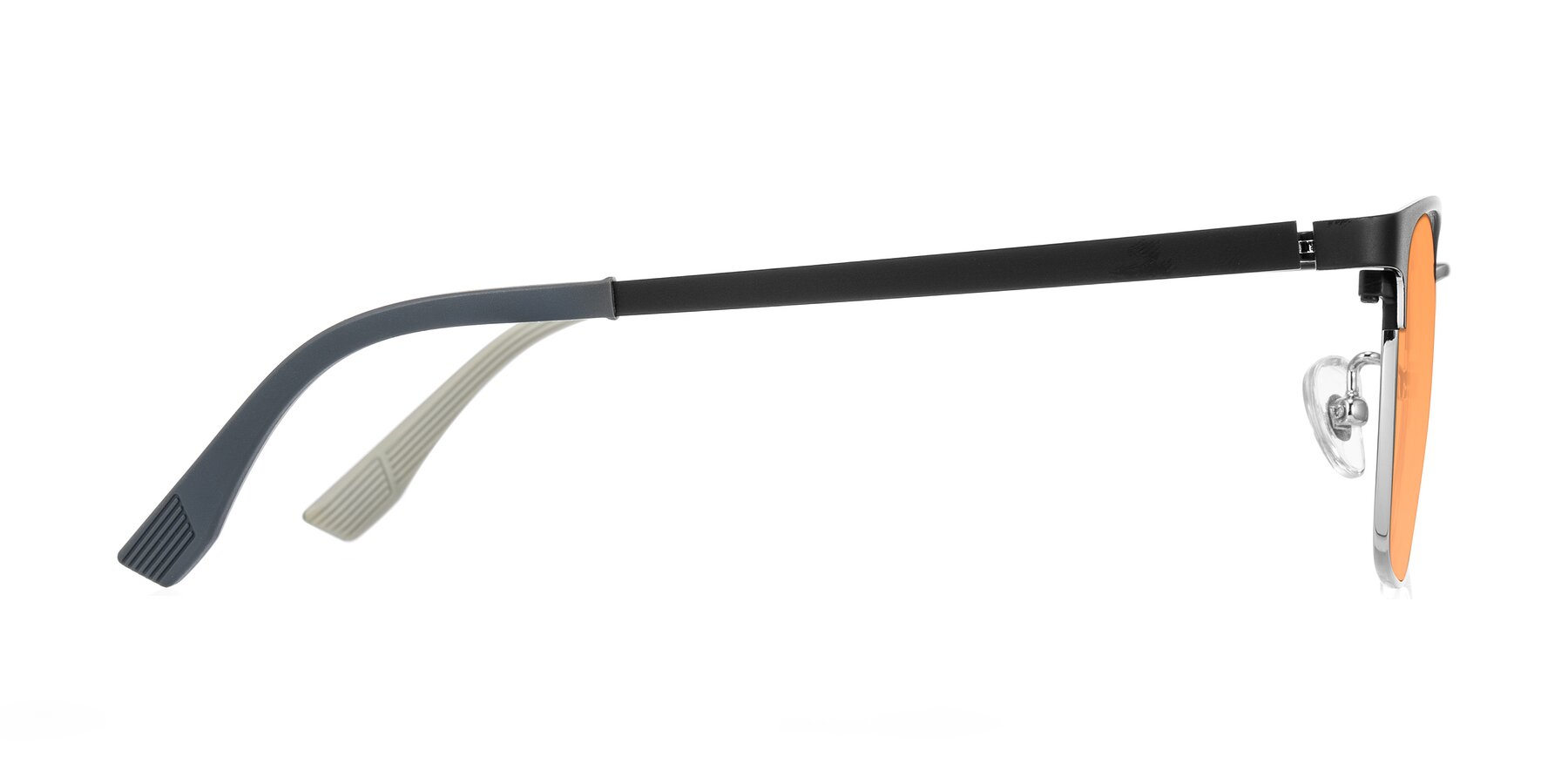 Side of Rosita in Black/Silver with Medium Orange Tinted Lenses