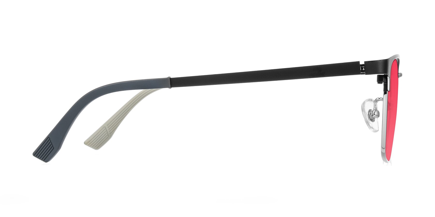 Side of Rosita in Black/Silver with Red Tinted Lenses