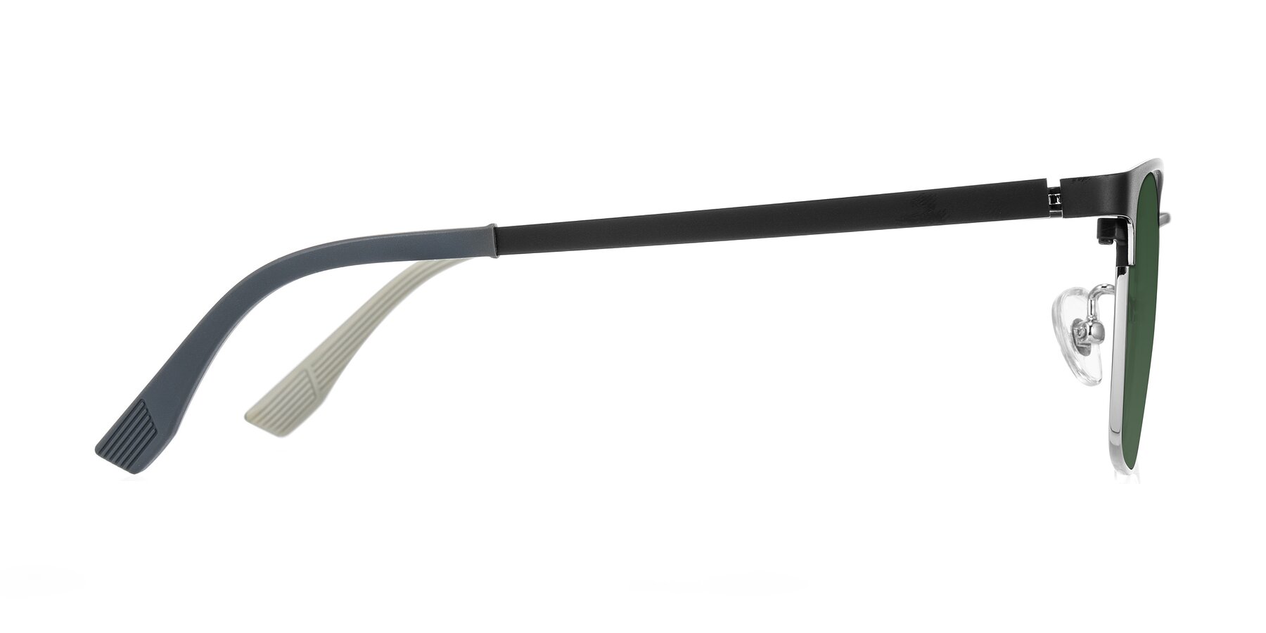 Side of Rosita in Black/Silver with Green Tinted Lenses