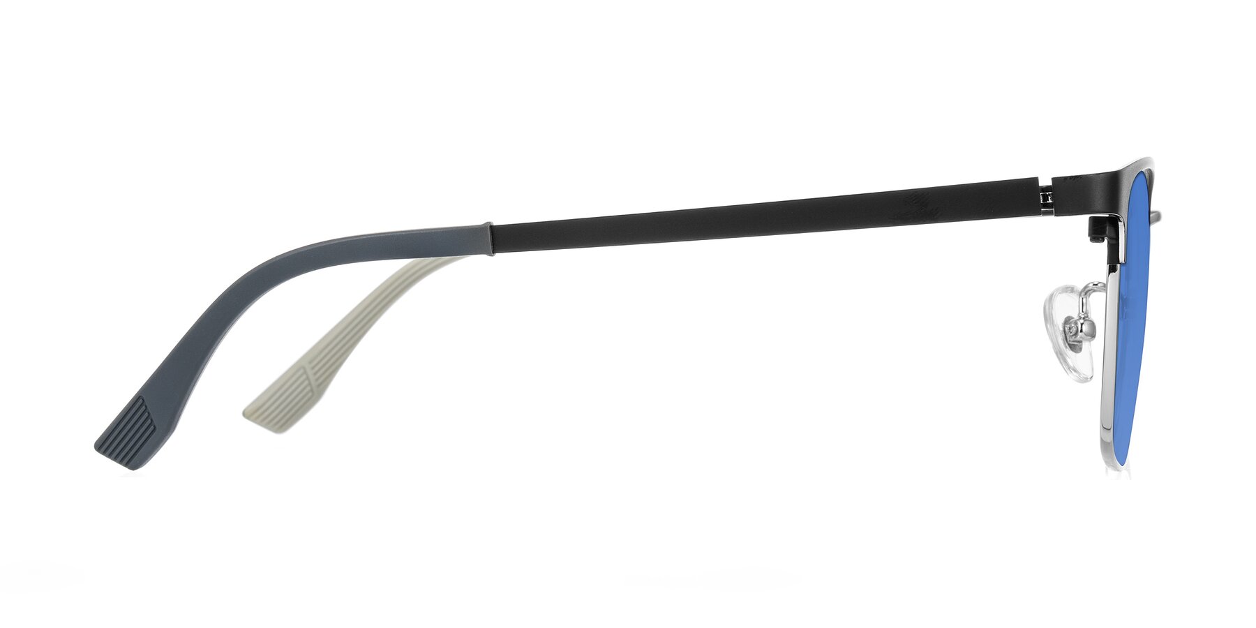 Side of Rosita in Black/Silver with Blue Tinted Lenses