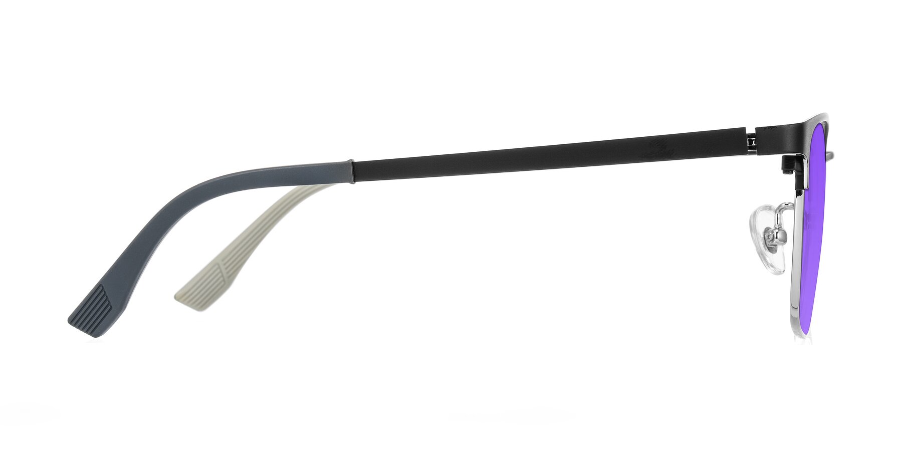 Side of Rosita in Black/Silver with Purple Tinted Lenses