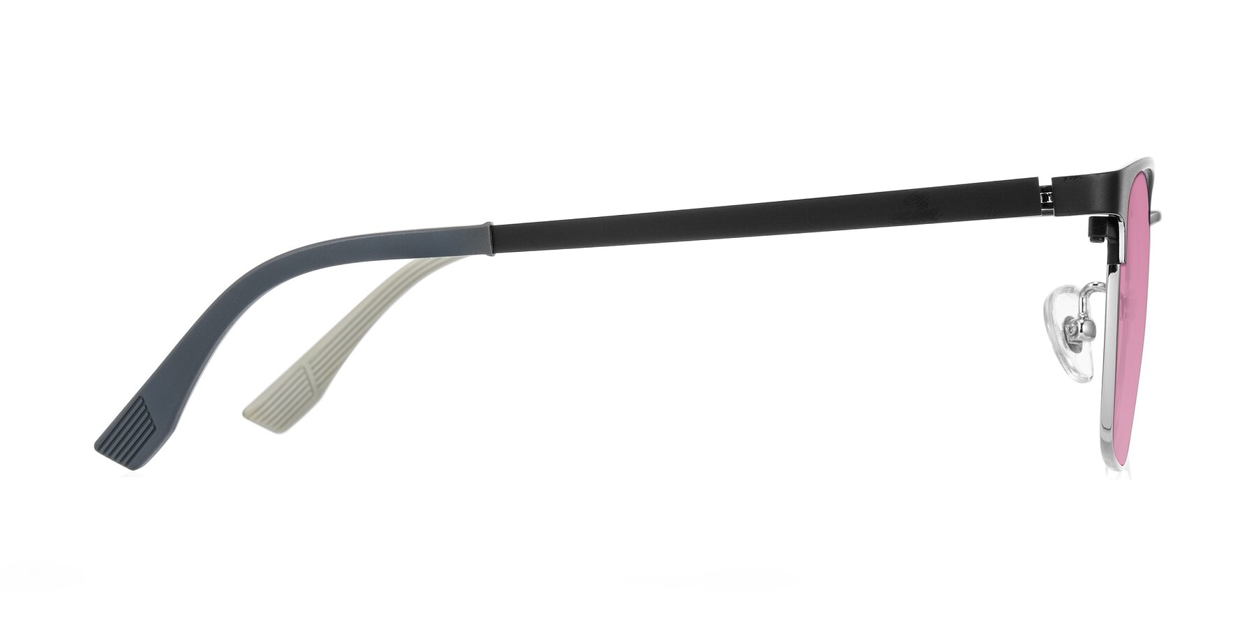 Side of Rosita in Black/Silver with Medium Wine Tinted Lenses
