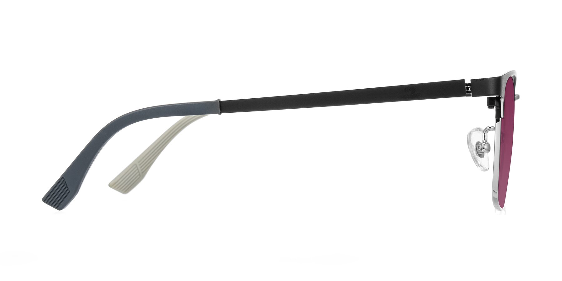 Side of Rosita in Black/Silver with Wine Tinted Lenses