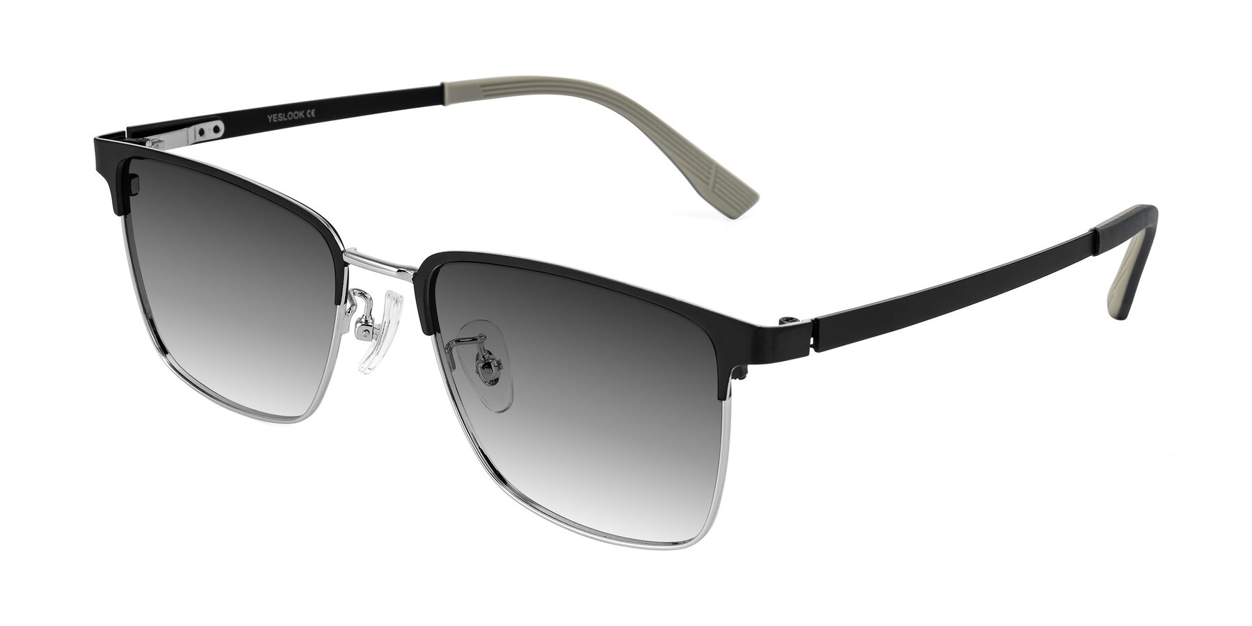 Angle of Rosita in Black/Silver with Gray Gradient Lenses