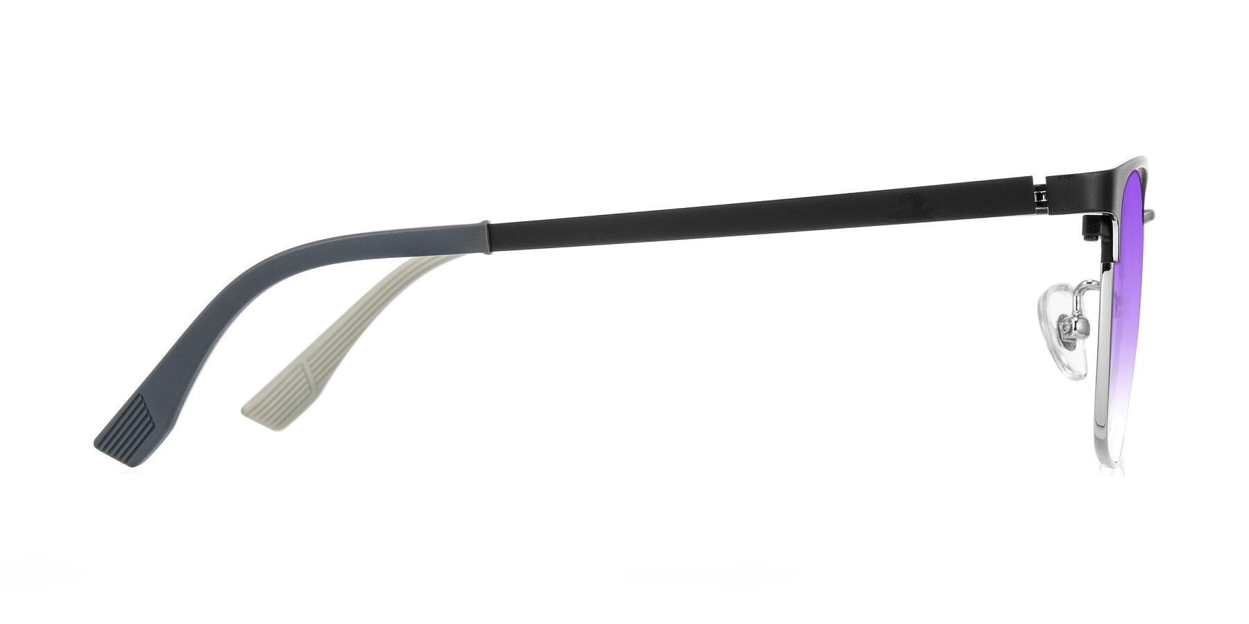 Side of Rosita in Black/Silver with Purple Gradient Lenses