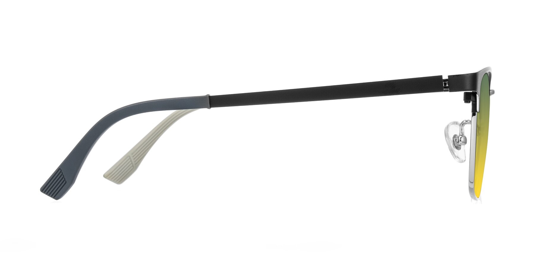 Side of Rosita in Black/Silver with Green / Yellow Gradient Lenses