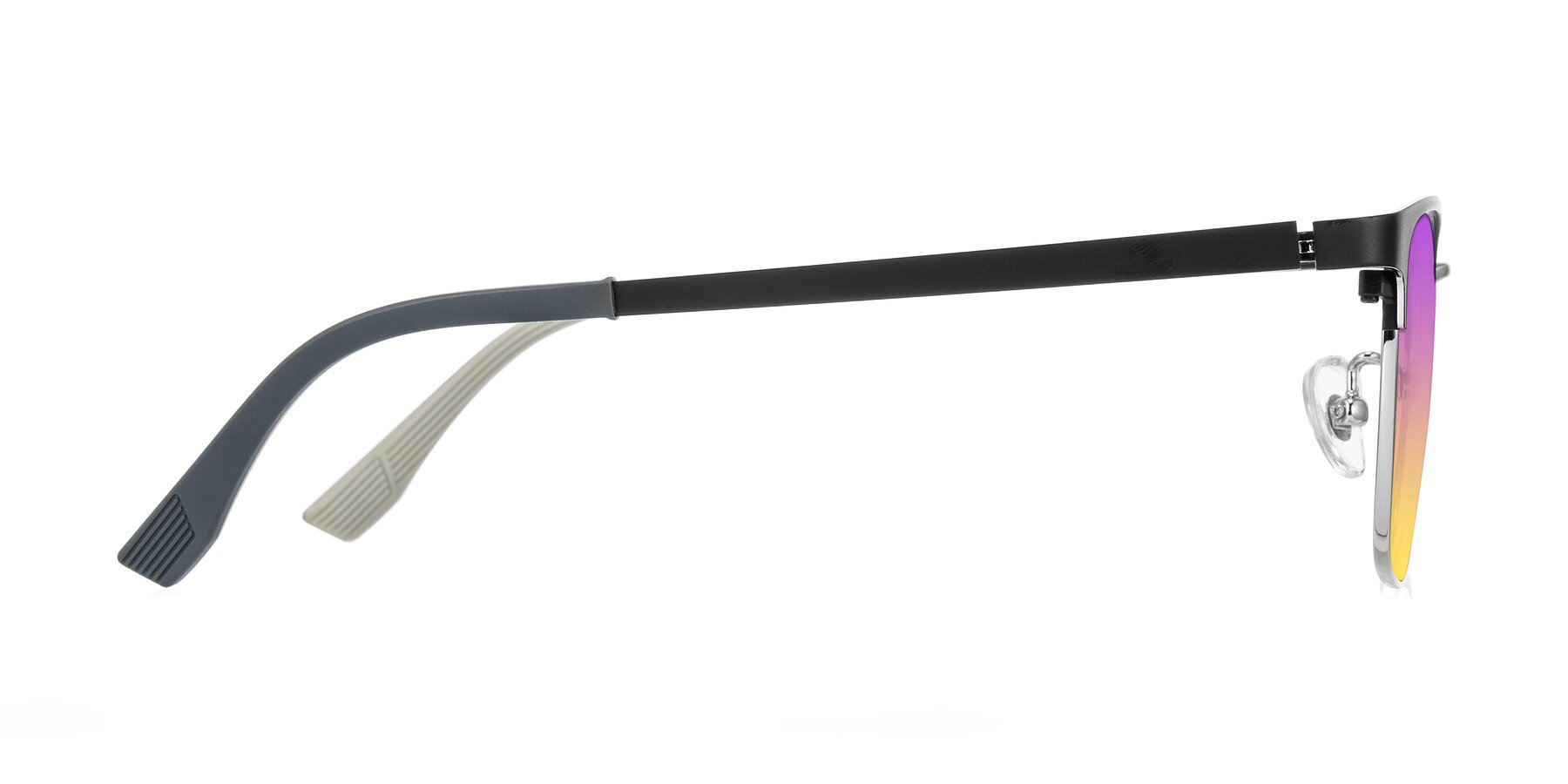Side of Rosita in Black/Silver with Purple / Yellow Gradient Lenses