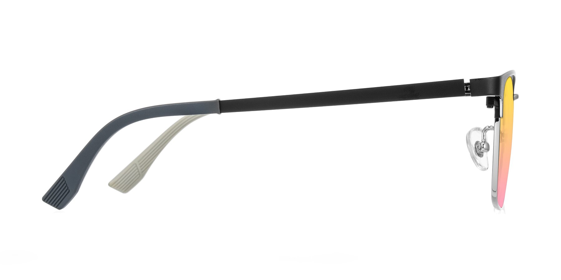 Side of Rosita in Black/Silver with Yellow / Pink Gradient Lenses
