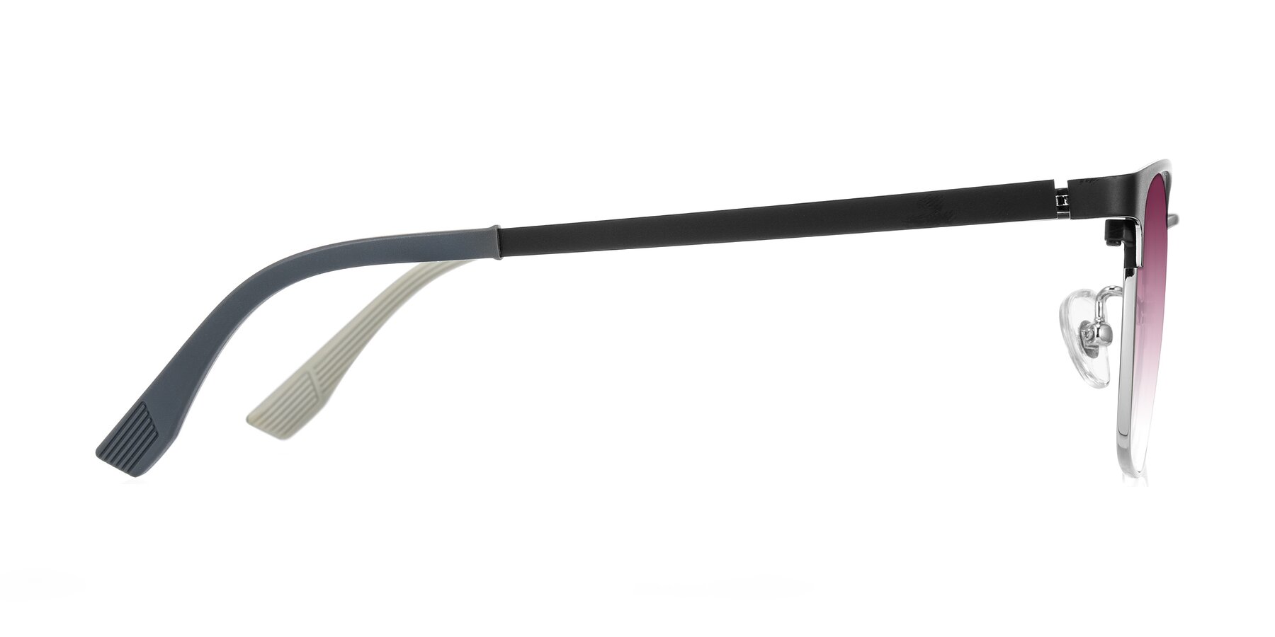Side of Rosita in Black/Silver with Wine Gradient Lenses